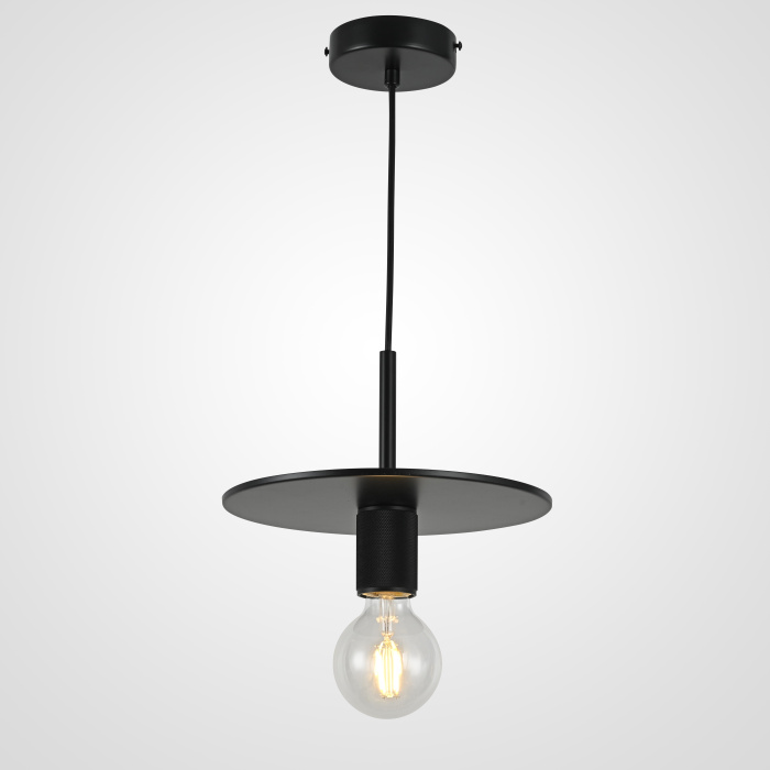 Подвесной светильник RH Utilitaire Disk Shade Pendant Black ImperiumLoft