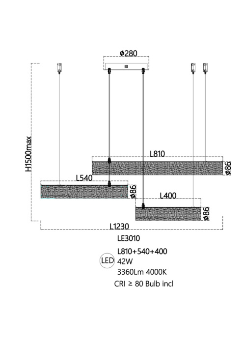 Подвесной светильник Leon Celine LE3010/800L-3L GD