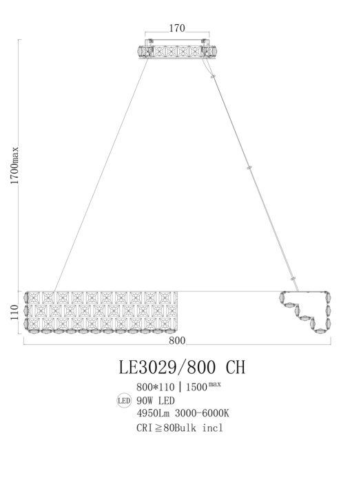Подвесной светильник Leon Amelie LE3029/800 GD