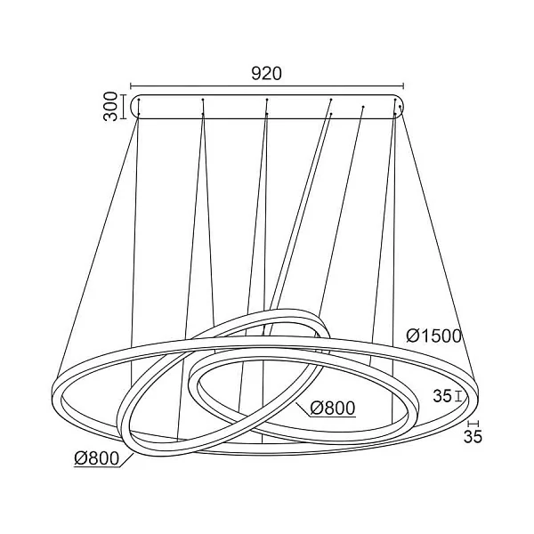 Подвесной светильник Ledron RING ORBITOS Black 3K