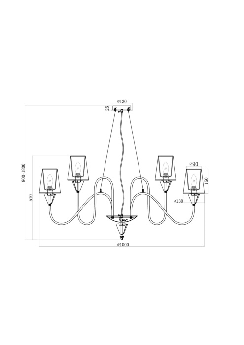 Люстра на штанге Maytoni Florero MOD078PL-09CH