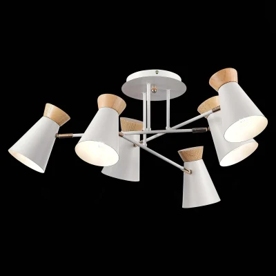 Светильник потолочный Белый, Золотистый/Белый, Дерево E27 6*60W SLE1252-502-06