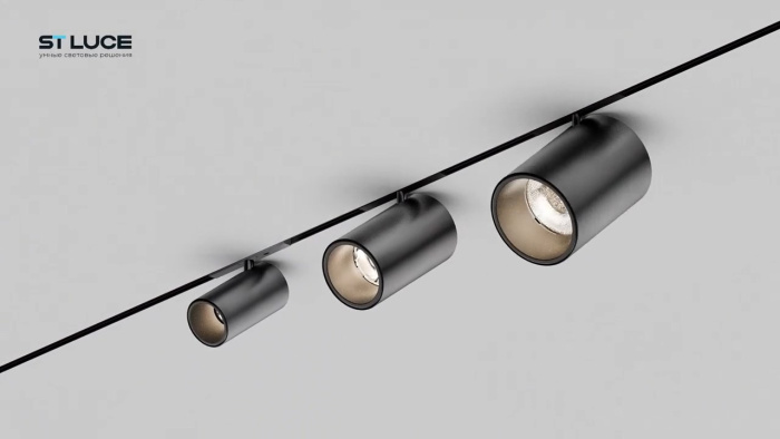 Магнитный трековый светильник Черный LED 1*5W 3000K 340Lm Ra>90 36° IP20 D35xH58 24V ST671.436.05