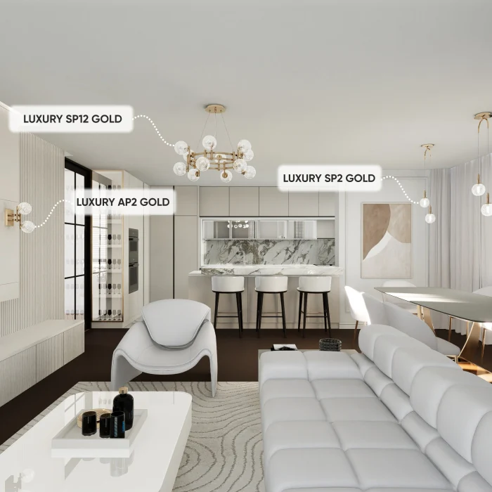 Подвесная люстра Crystal Lux LUXURY SP12 GOLD