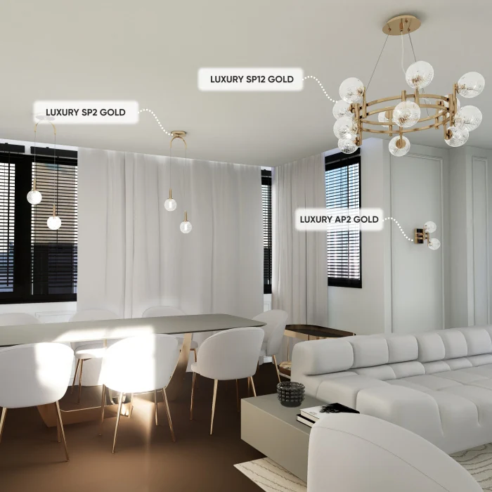 Подвесная люстра Crystal Lux LUXURY SP12 GOLD