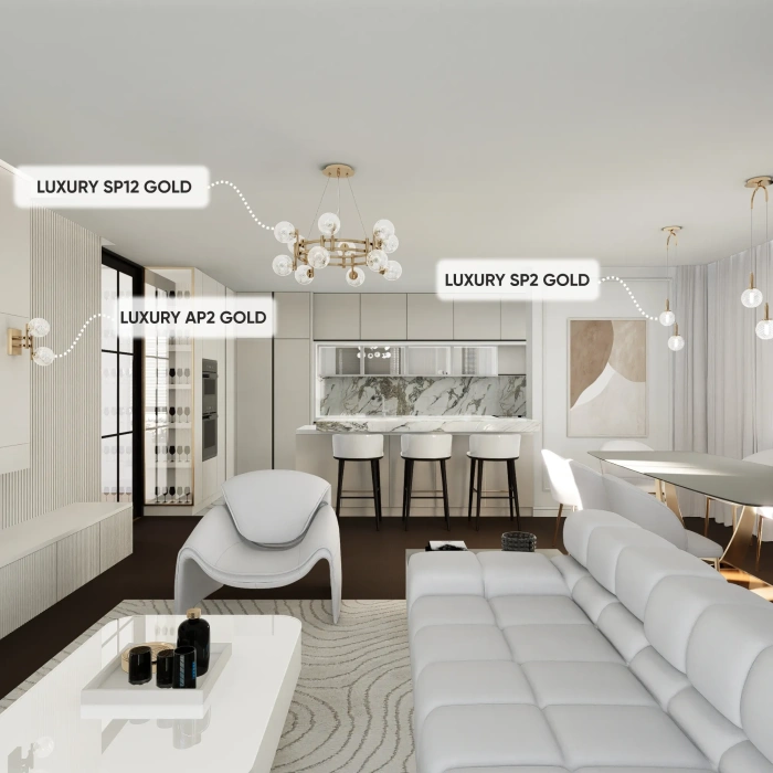 Подвесная люстра Crystal Lux LUXURY SP12 GOLD