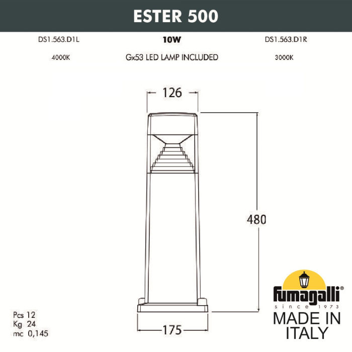 Уличный фонарь FUMAGALLI ESTER 500 DS1.563.000.LXD1L