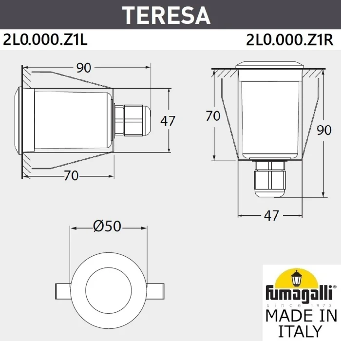 Уличный встраиваемый светильник FUMAGALLI TERESA 2L0.000.000.AXZ1L