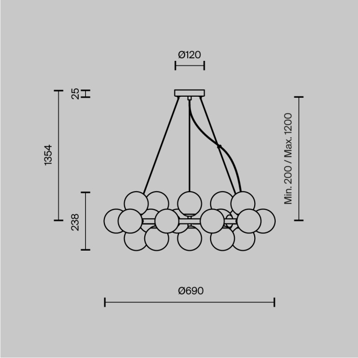 Подвесной светильник Maytoni Dallas MOD548PL-25G