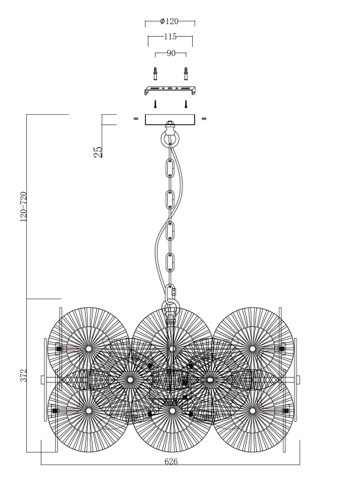 Подвесная люстра Maytoni Aster MOD007PL-08G
