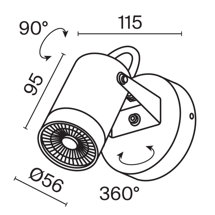 Светильник настенный Maytoni Scope O025WL-01B