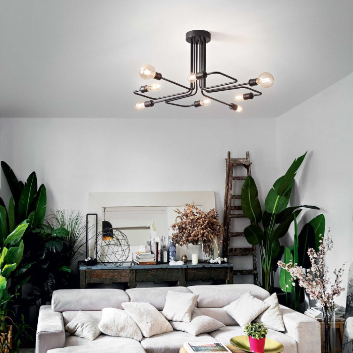 Потолочная люстра Ideal Lux Triumph PL8 Nero 242378