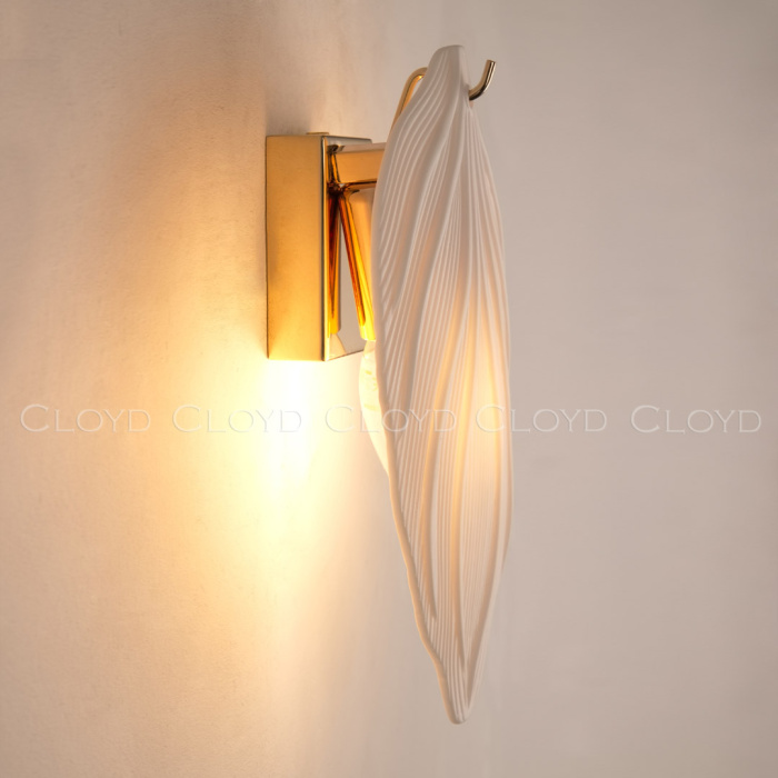 Бра Cloyd PRIMULA W1 / выс. 25 см - бел.керам. - золото (арт.20322)