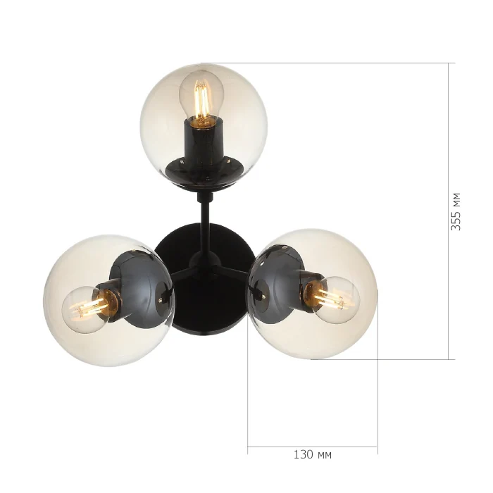 Бра ST-Luce SL549.411.03 Черный/Дымчатый E27 3*40W