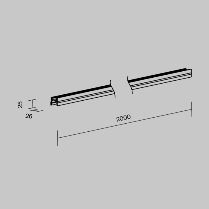 Шинопровод Maytoni Elasity IP black O-TR001-P-W2M