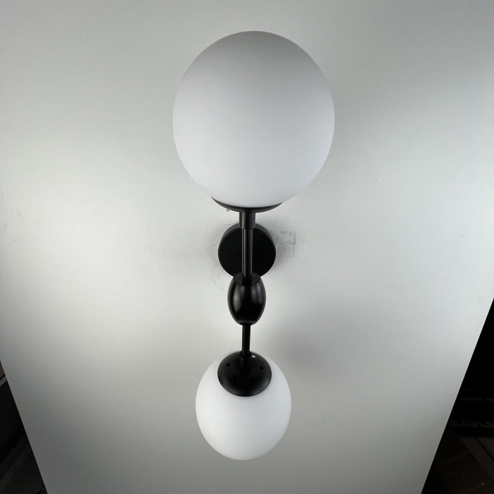 Бра Modo 2 Globes Black and white glass ImperiumLoft