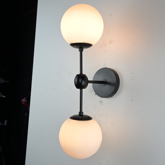 Бра Modo 2 Globes Black and white glass ImperiumLoft