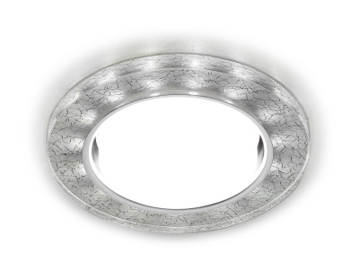 Встраиваемый точечный светильник GX53 с LED подсветкой Ambrella light G248 W/CH