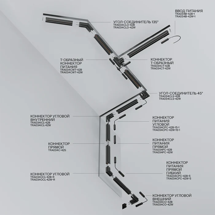 Шинопровод Maytoni Magnetic track system Exility TRX034-421.12W