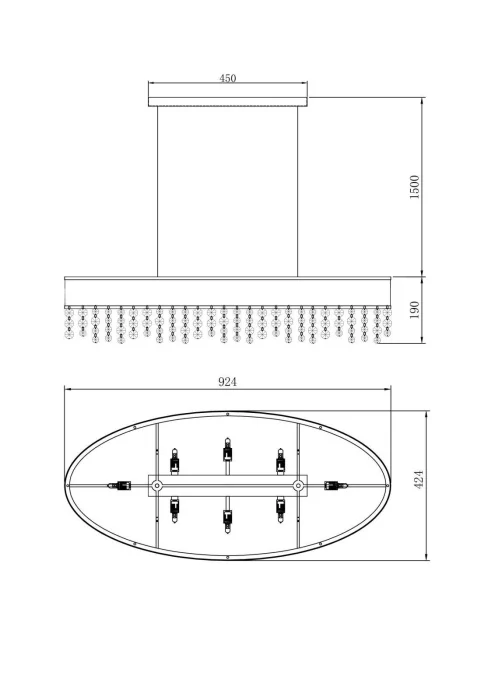 Люстра подвесная Lucia Tucci fabian 1555.8 gold leaf
