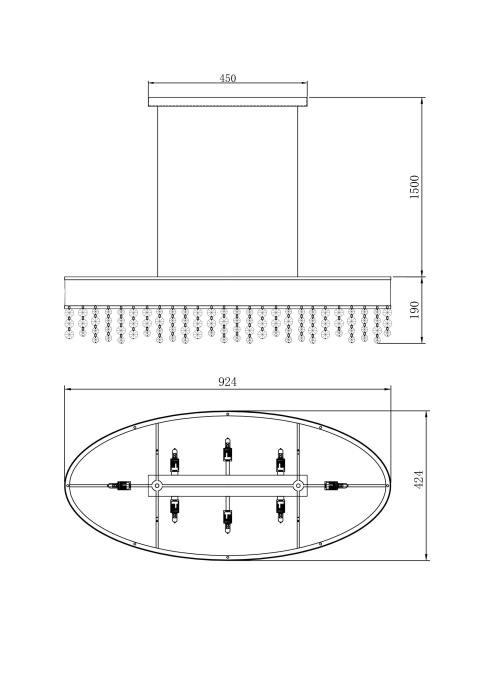 Люстра подвесная Lucia Tucci fabian 1555.8 gold leaf