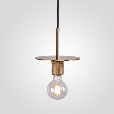 Подвесной светильник RH Utilitaire Disk Shade Pendant Brass ImperiumLoft