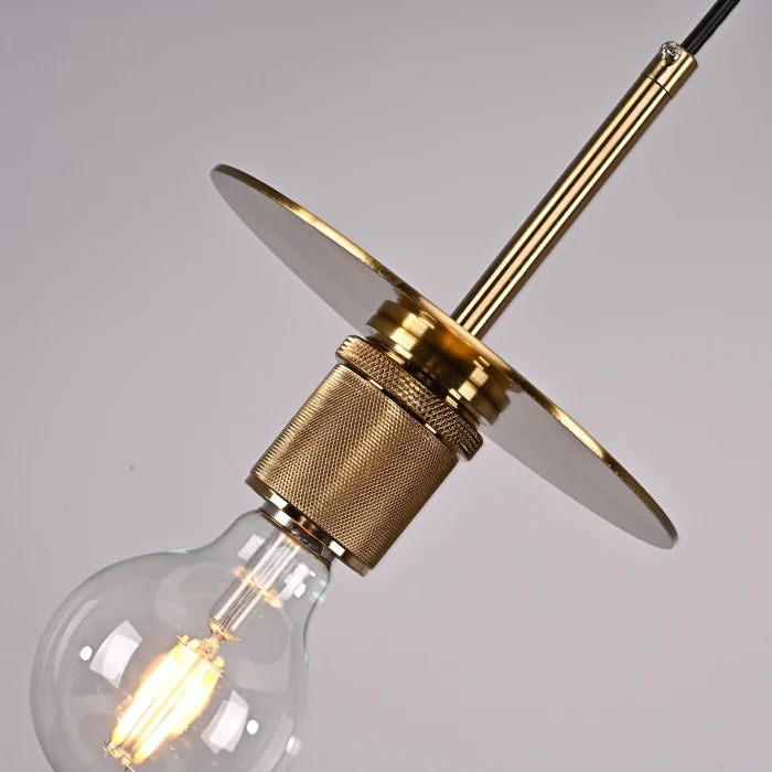 Подвесной светильник RH Utilitaire Disk Shade Pendant Brass ImperiumLoft