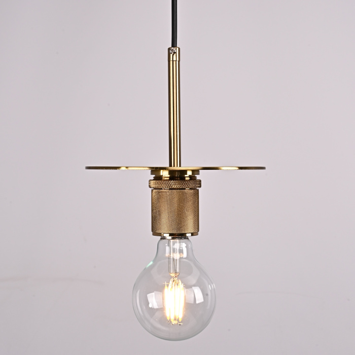 Подвесной светильник RH Utilitaire Disk Shade Pendant Brass ImperiumLoft