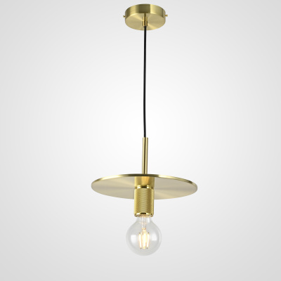 Подвесной светильник RH Utilitaire Disk Shade Pendant Brass ImperiumLoft