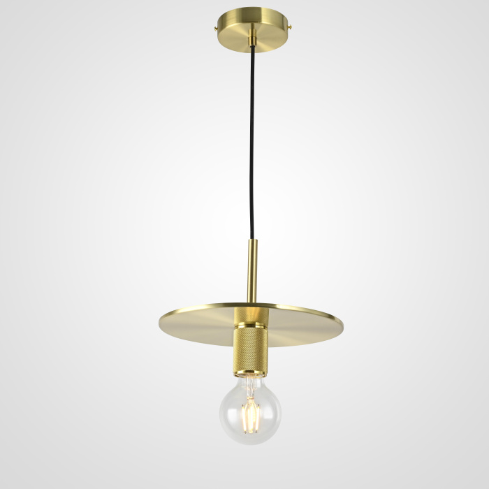 Подвесной светильник RH Utilitaire Disk Shade Pendant Brass ImperiumLoft