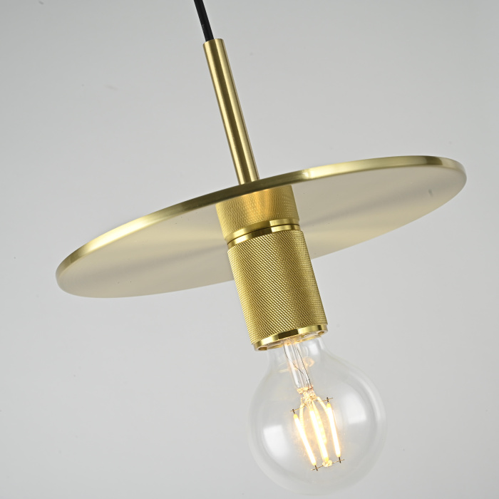 Подвесной светильник RH Utilitaire Disk Shade Pendant Brass ImperiumLoft