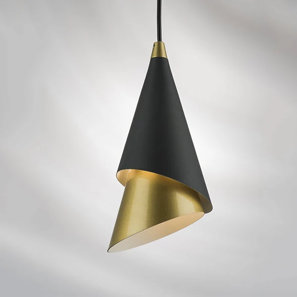 Светильник подвесной CONE 1х40W E14 ЧЕРНЫЙ/ЗОЛОТО (в комплекте) 757010 (MD9700-1A )