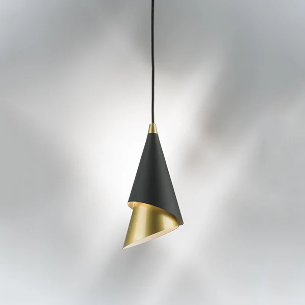 Светильник подвесной CONE 1х40W E14 ЧЕРНЫЙ/ЗОЛОТО (в комплекте) 757010 (MD9700-1A )