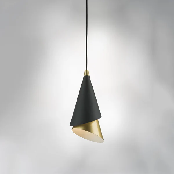 Светильник подвесной CONE 1х40W E14 ЧЕРНЫЙ/ЗОЛОТО (в комплекте) 757010 (MD9700-1A )