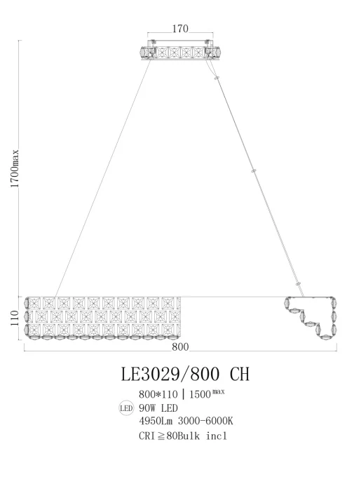 Подвесной светильник Leon Amelie LE3029/800 CH