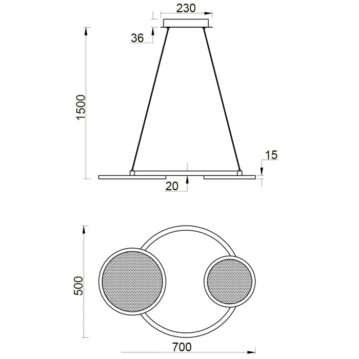 Подвесной светильник VL7272P02 Vele Luce