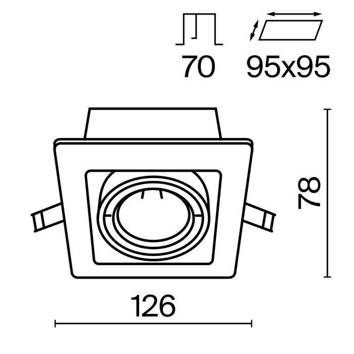 Встраиваемый светильник Maytoni Metal Modern DL008-2-01-B
