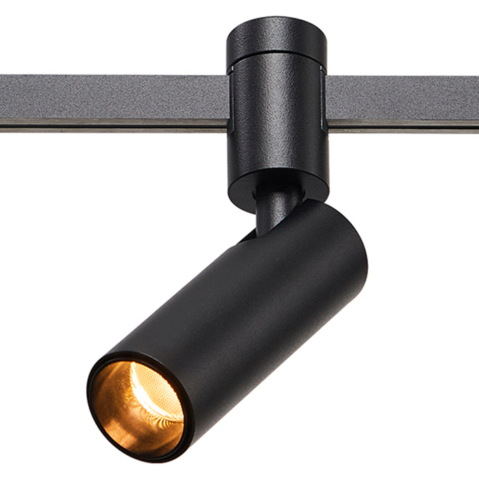 Магнитный трековый светильник FARM Черный LED 1*5W 3000K 341Lm Ra90 60 IP20 D35xH100 24 ST811.406.05
