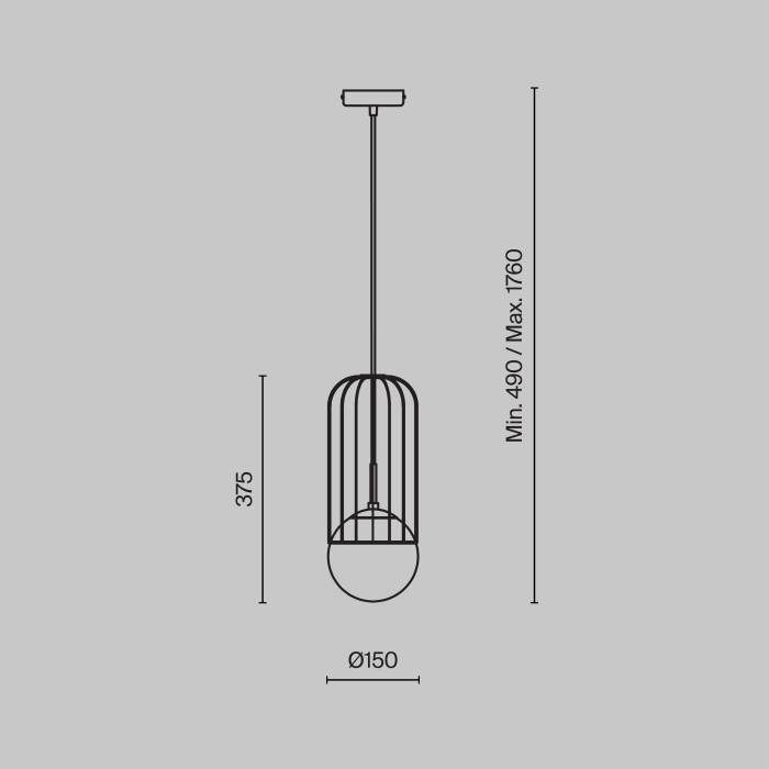 Подвесной светильник Maytoni Telford P362PL-01G