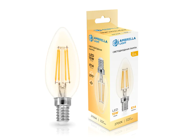 Лампа светодиодная Свеча C35 15W 2700K AMBRELLA light 351513