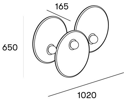 Настенный светильник Leds C4 TRIP Triple Gold