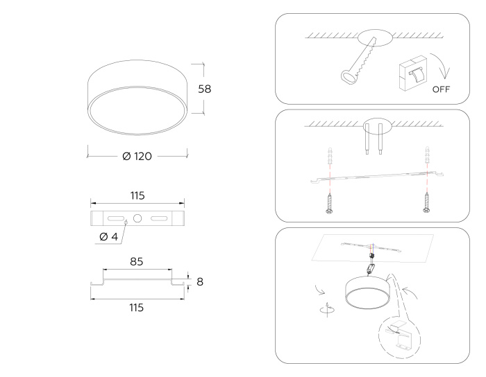 Потолочный светодиодный светильник Ambrella light FV5512