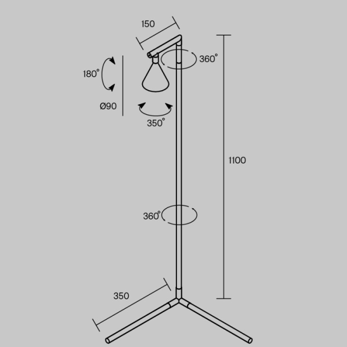 Торшер Maytoni Stripe MOD489FL-L20B3K