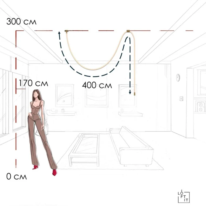Потолочный светильник Loft it Thread 10388A Brass