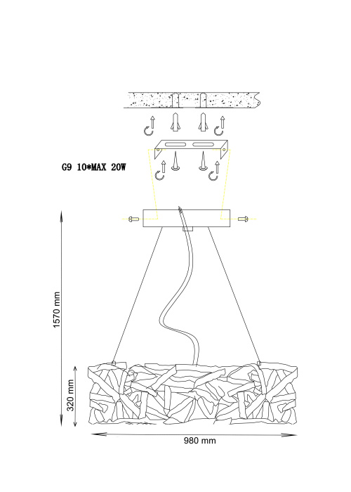 Люстра подвесная Lucia Tucci FABIAN 1556.10 ARGENTO