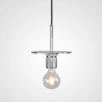 Подвесной светильник RH Utilitaire Disk Shade Pendant Silver ImperiumLoft
