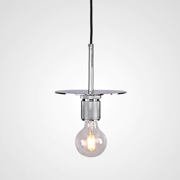 Подвесной светильник RH Utilitaire Disk Shade Pendant Silver ImperiumLoft