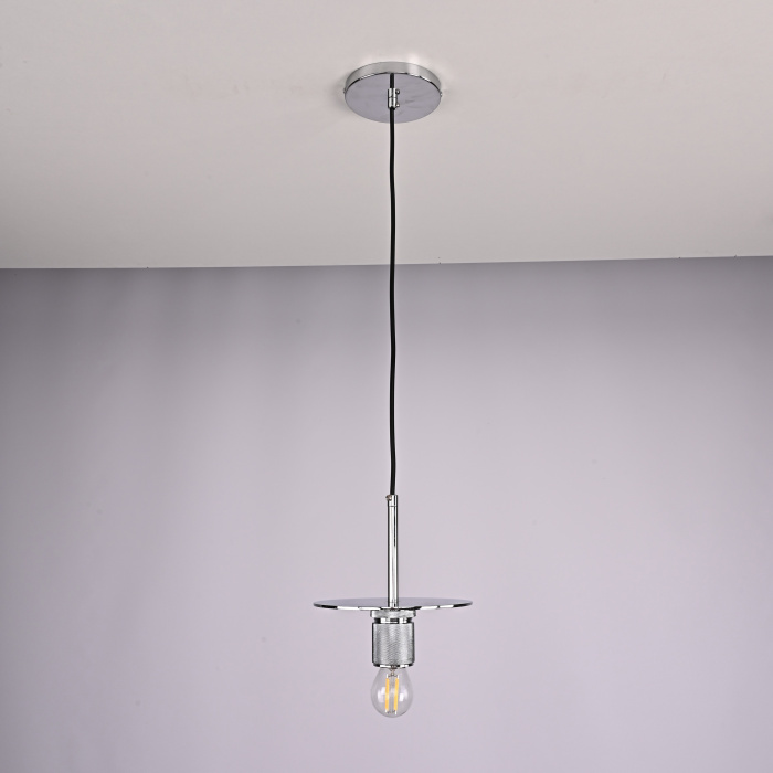 Подвесной светильник RH Utilitaire Disk Shade Pendant Silver ImperiumLoft