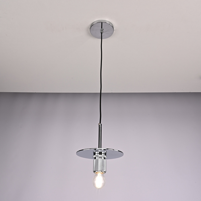 Подвесной светильник RH Utilitaire Disk Shade Pendant Silver ImperiumLoft