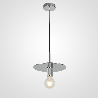 Подвесной светильник RH Utilitaire Disk Shade Pendant Silver ImperiumLoft